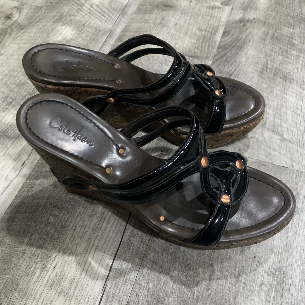 Cole Haan Wedge Cork Sandals Size 8.5